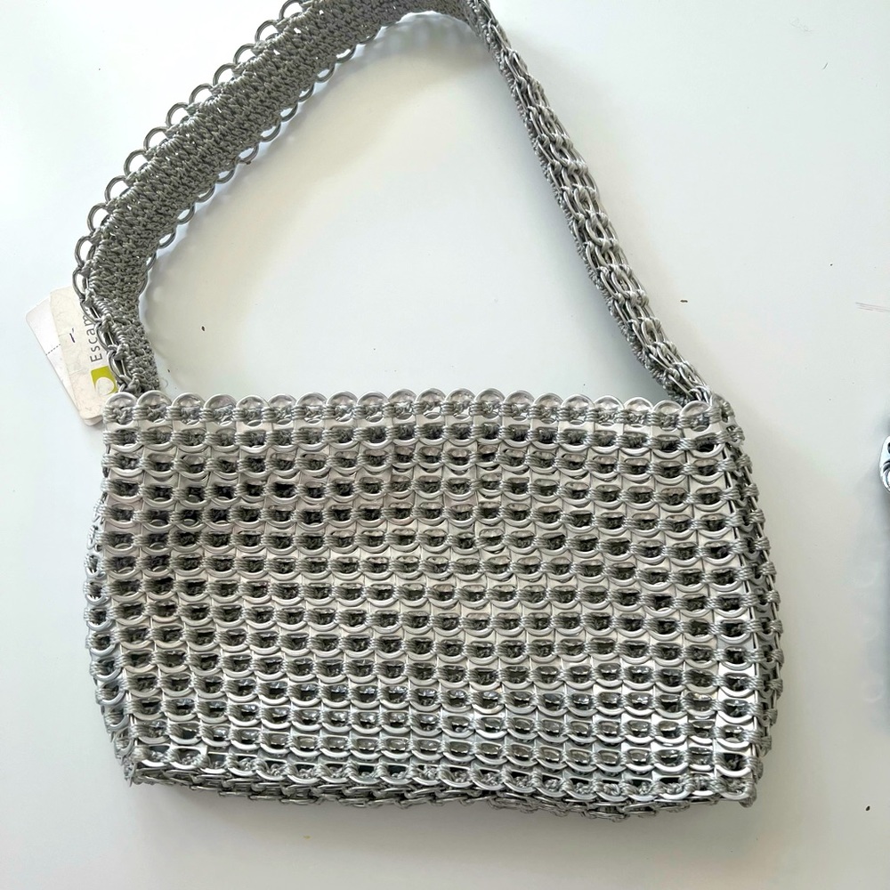 NWT Studio Escama Silver Shoulder Bag